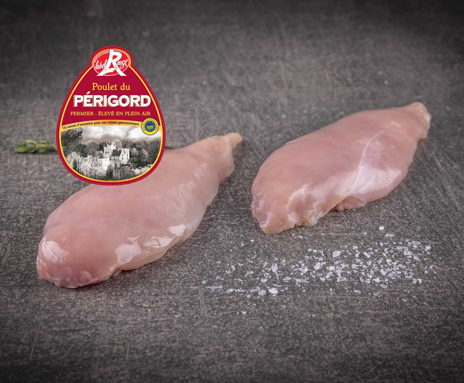 Französische Schwarzfederhuhn Brust ohne Knochen