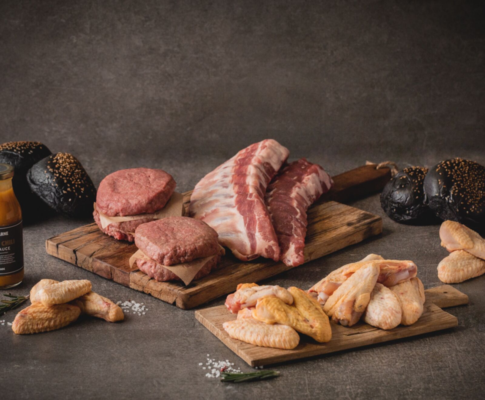 Grillpaket "Wings, Burger & Ribs"